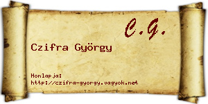Czifra György névjegykártya