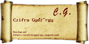 Czifra György névjegykártya